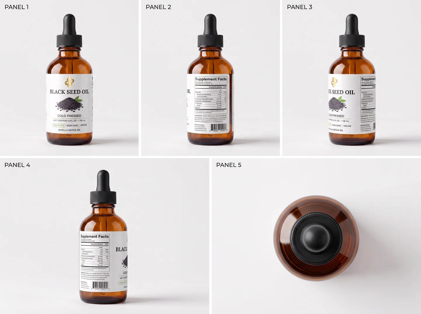 Black Seed Oil from five angles