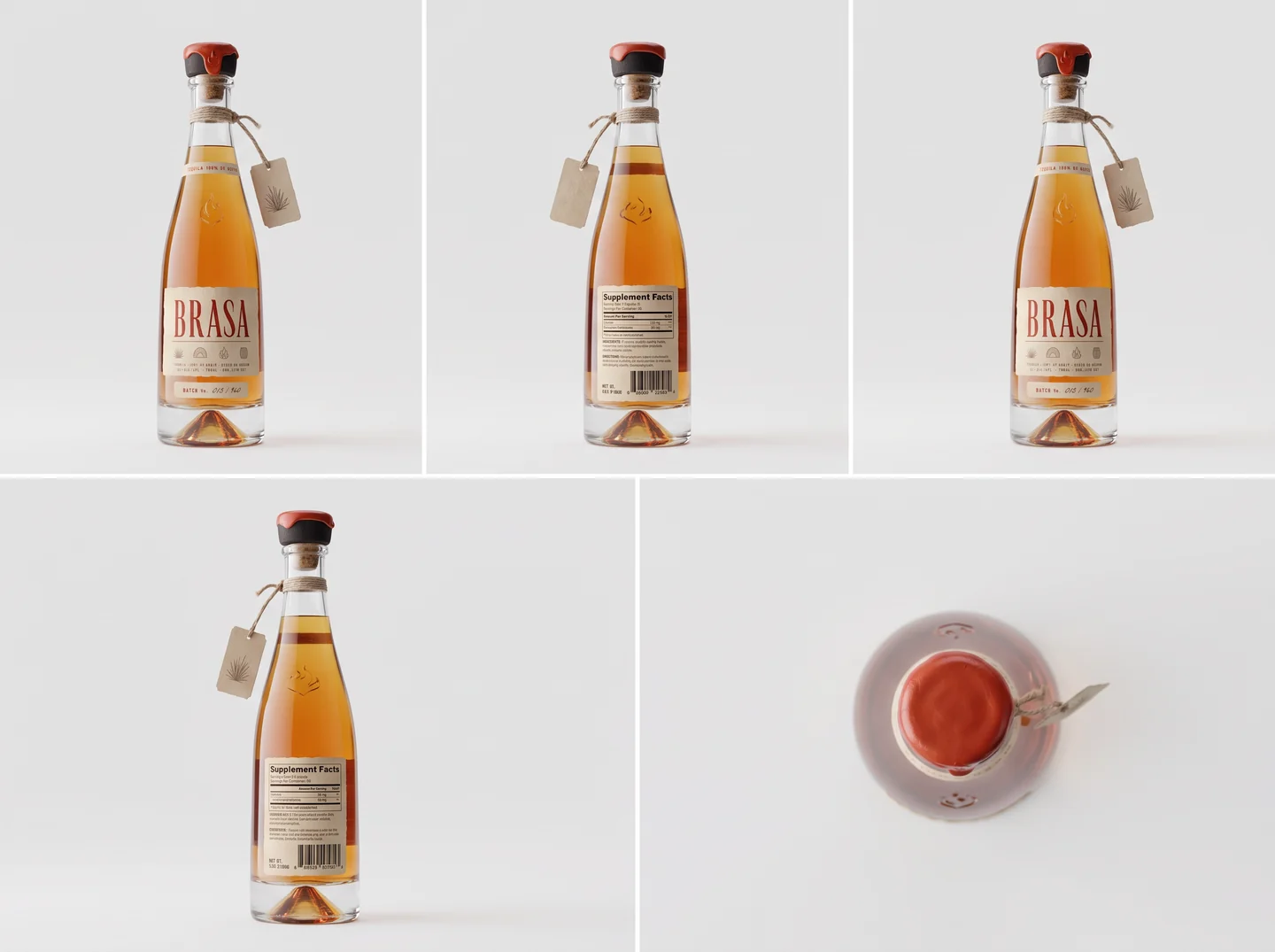 Brasa tequila from five angles