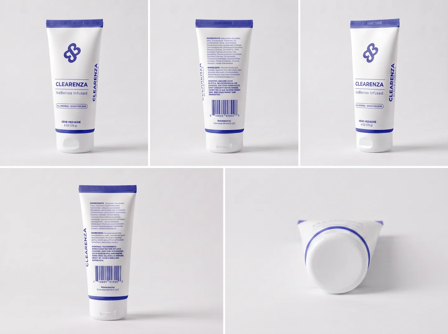 Clearenza tube from five angles