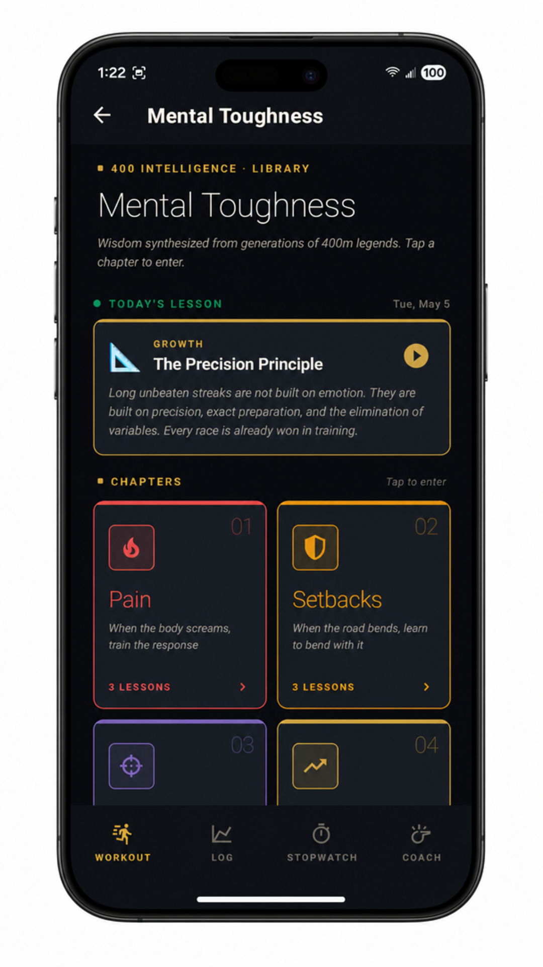 An app screenshot shown straight-on inside a photoreal iPhone